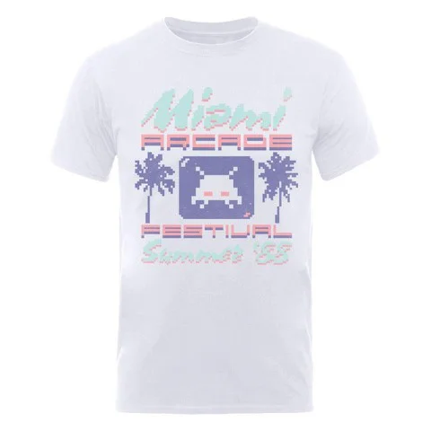 Joystick Junkies Men's T-Shirt Miami Summer - White - S - Blanc Image 1