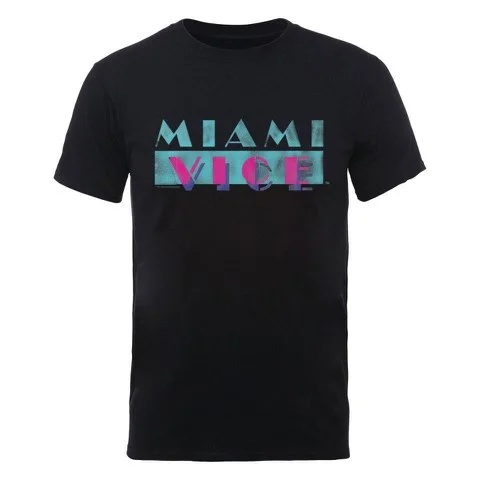 Miami Vice Men's T-Shirt Logo - Black - L - Noir Image 1