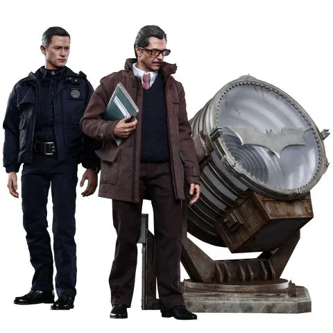 Statuette échelle 1/6 Hot Toys DC Comics Batman John Blake et Jim Gordon avec le Bat Signal Image 1