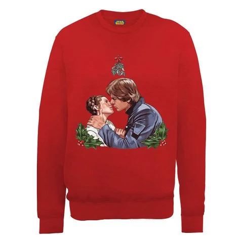 Star Wars Christmas Mistletoe Kiss Sweatshirt - Red - S - Rouge Image 1