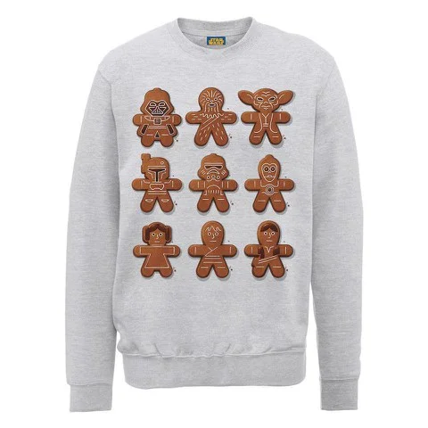 Star Wars Christmas Gingerbread Characters Sweatshirt - Heather Grey - S - Gris Image 1