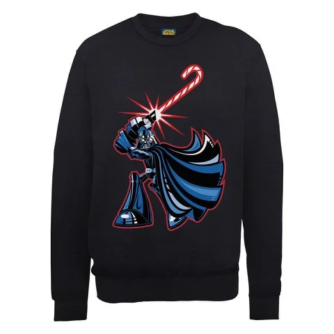 Star Wars Christmas Candy Cane Darth Vader Sweatshirt - Black - S - Noir Image 1