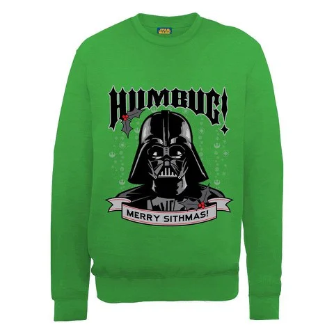 Star Wars Christmas Darth Vader Humbug Sweatshirt - Irish Green - S - Vert Citron Image 1