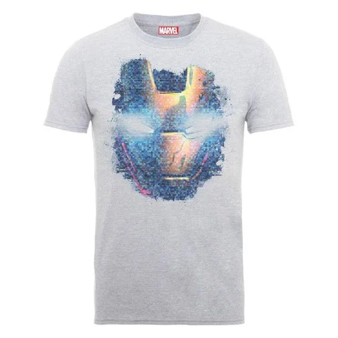 Marvel Avengers Assemble Iron Man Distressed Head Men's T-Shirt - Grey - S - Gris Image 1