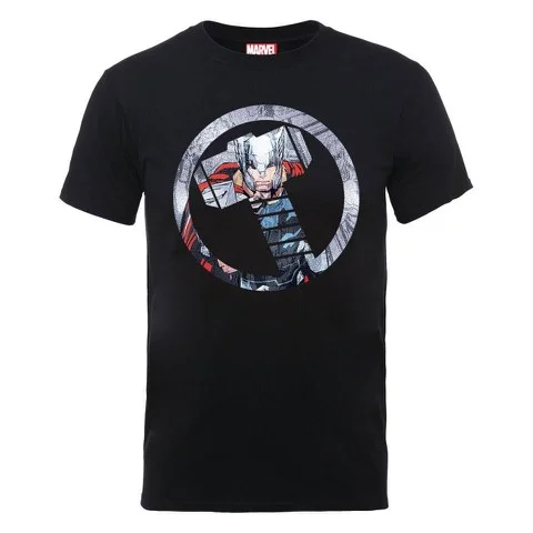 Marvel Avengers Assemble Thor Montage Symbol Men's T-Shirt - Black - S - Noir Image 1