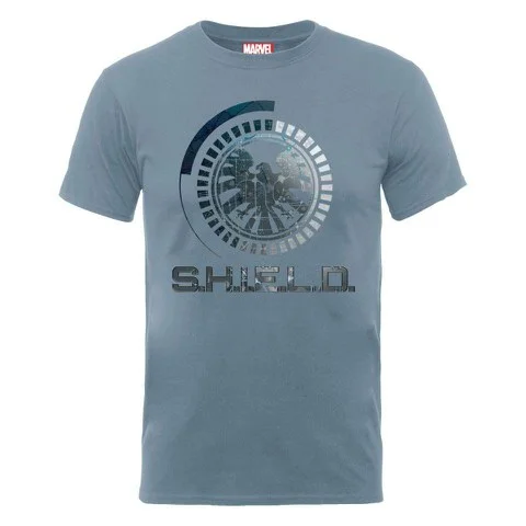 Marvel Avengers Assemble Shield Badge Men's T-Shirt - Stone Blue - S - Bleu Image 1