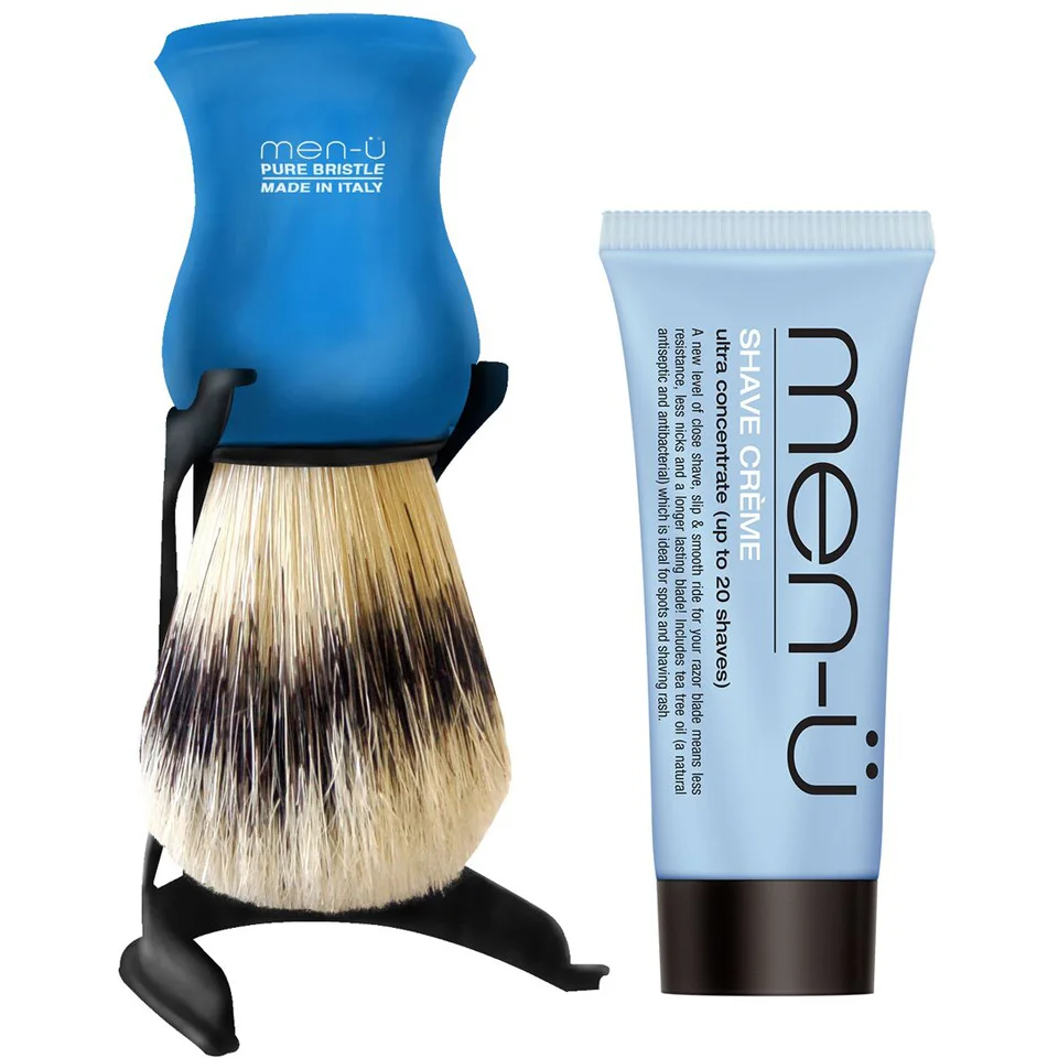 Blaireau et support Barbiere men-ü - bleu Image 1