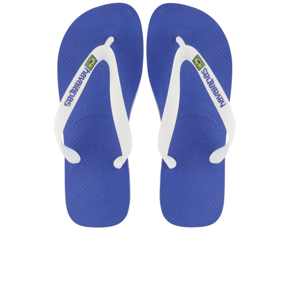 Havaianas Men's Brasil Logo Flip Flops - Blue - 1/2 - Bleu Image 1