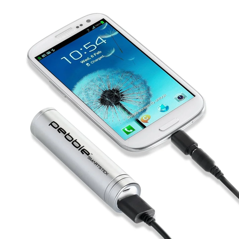 Batterie de secours Veho Pebble Smartstick -Argenté (2200mAh) Image 1