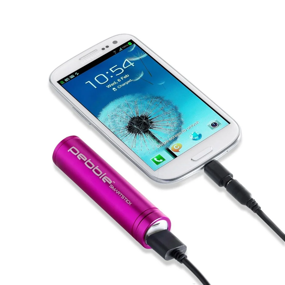 Batterie de secours Veho Pebble Smartstick -Rose (2200mAh) Image 1