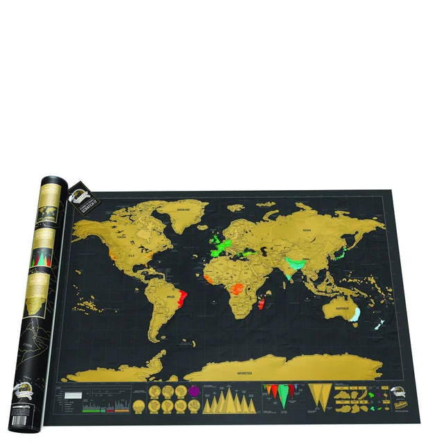 Carte du Monde à Gratter - Édition Or