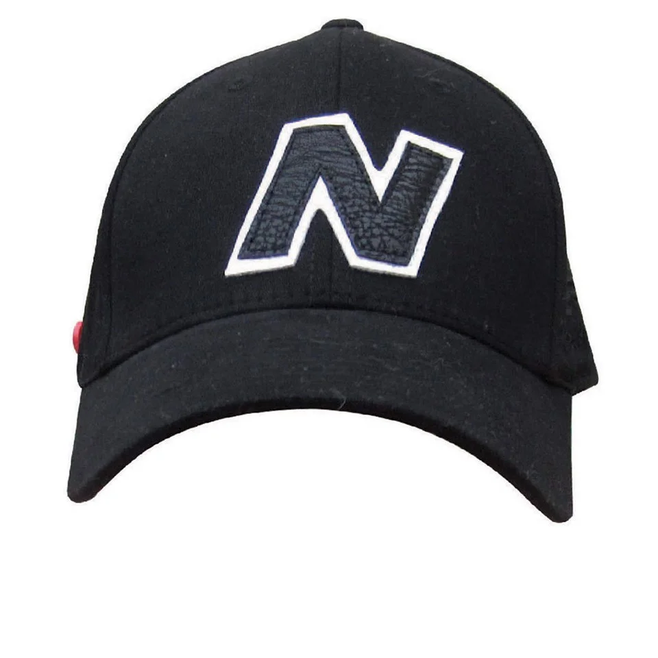 New Balance Unisex Yankey 6 Panel Fitted Baseball Cap - Cotton Spandex Black/White Image 1