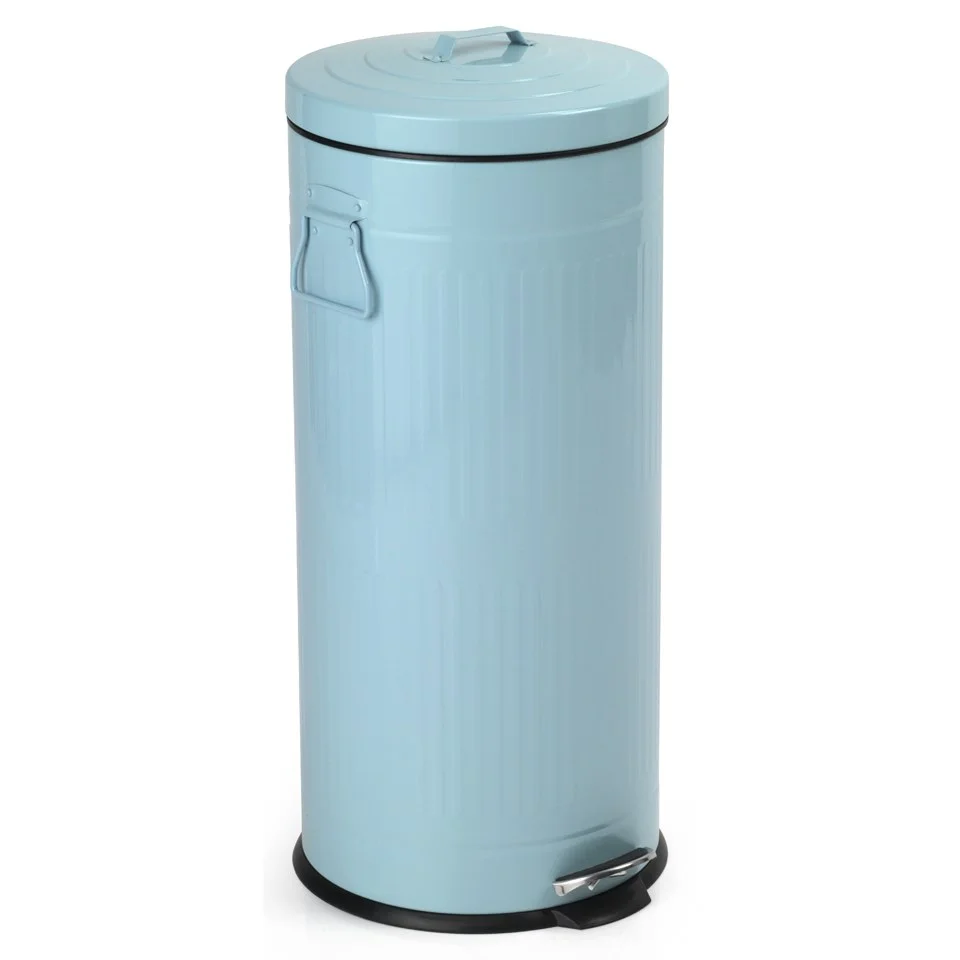 Swan 30 Litre Tin Dustbin - Powder Blue Image 1