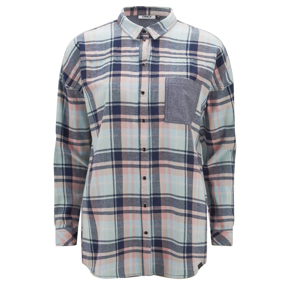 ONLY Women's Sade Check Shirt - Cool Blue - XS - Bleu Image 1