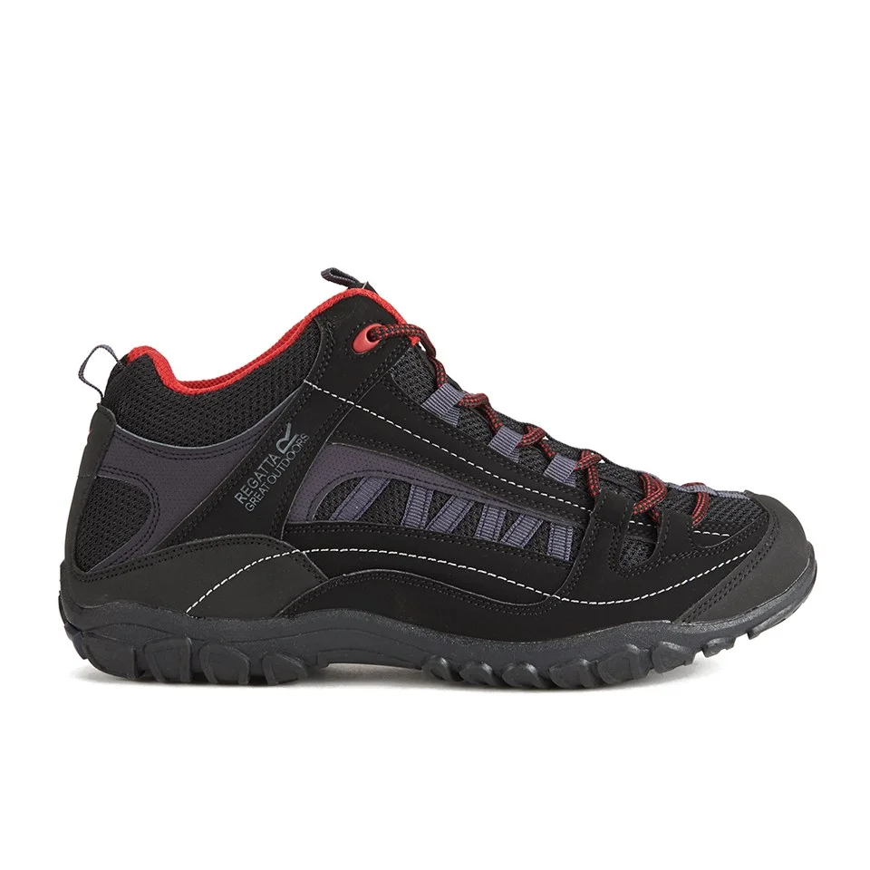 Regatta Men's Edgepoint Mid Hiking Boots - Black/Red - UK 7 - Noir Image 1
