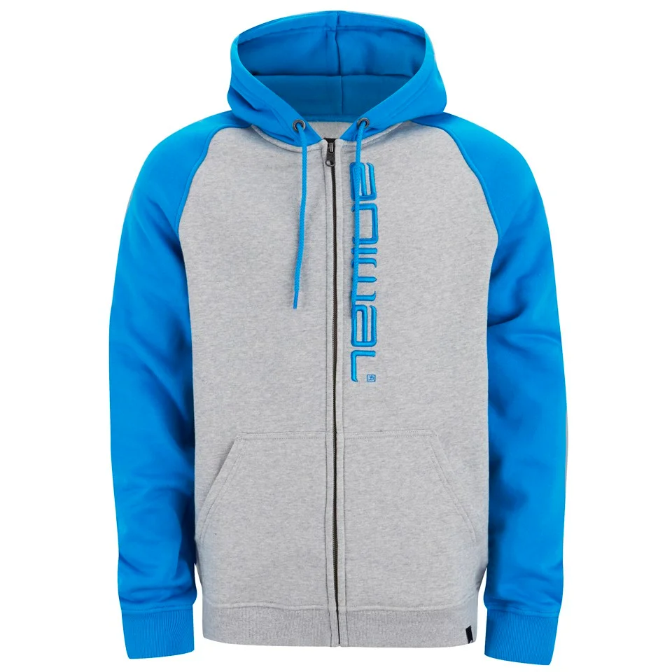 Animal Men's Larama Zip Through Raglan Hoody - Grey Marl - S - Gris Image 1