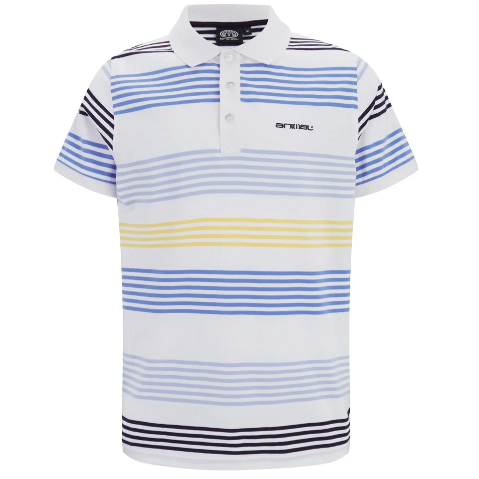 Animal Men's Reip Stripe Polo Shirt - White - S - Blanc Image 1