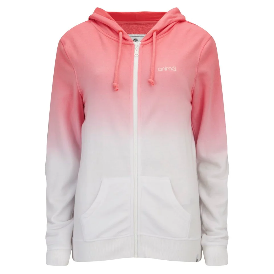 Animal Women's Remy Dip Dye Zip Through Hoody - Peach - UK 8 - Rose Image 1