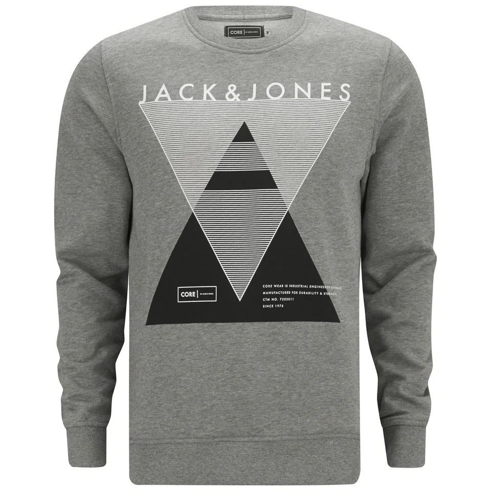 Jack & Jones Men's Covan Crew Neck Sweatshirt - Light Grey - S - Gris Image 1