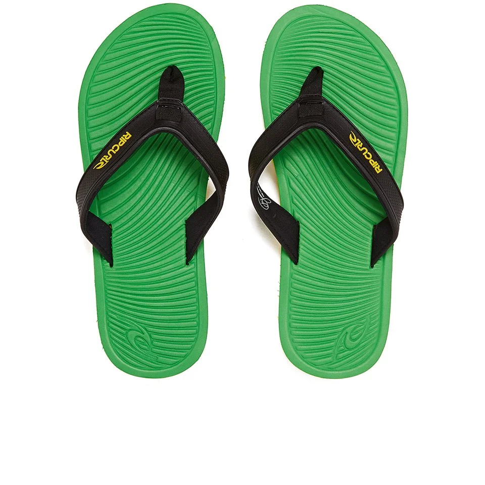 Rip Curl Men's The Ten Gabriel Medina Signature Pro Flip Flops - Green/Black - UK 7 - Vert Citron Image 1