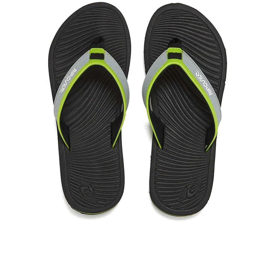 Rip Curl Men's The Ten Gabriel Medina Signature Pro Flip Flops - Black/Lime - UK 7 - Noir Image 1