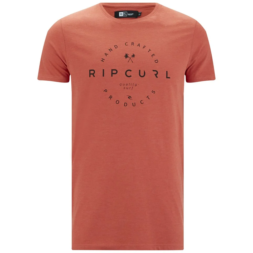Rip Curl Men's Zinc Print Slim Fit T-Shirt - Hot Coral Marl - S - Corail Image 1