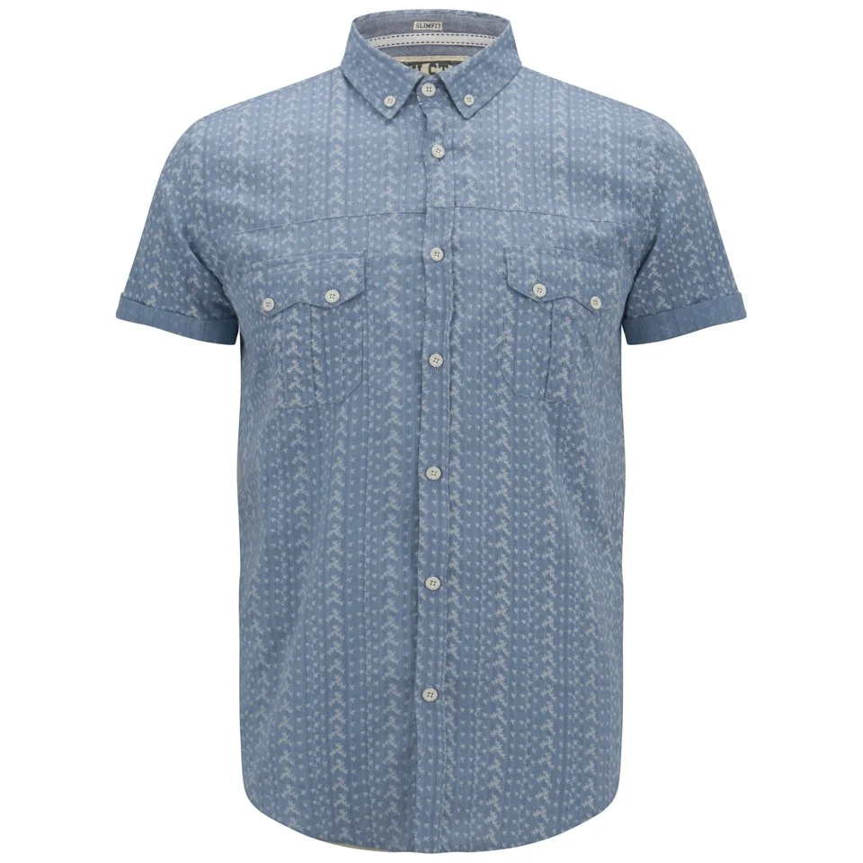 Soul Star Men's Ms Marcy Printed Shirt - Mid Blue - S - Bleu Image 1
