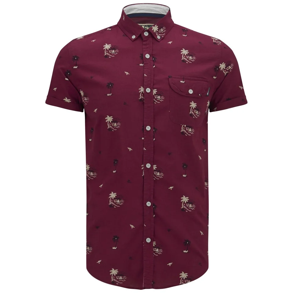 Soul Star Men's Ms Hula 9 Printed Shirt - Red - S - Rouge Image 1