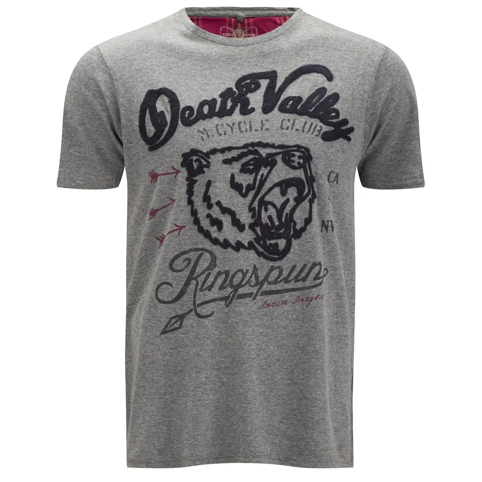 Ringspun Men's Clubber Death Valley Printed T-Shirt - Grey Marl - S - Gris Image 1