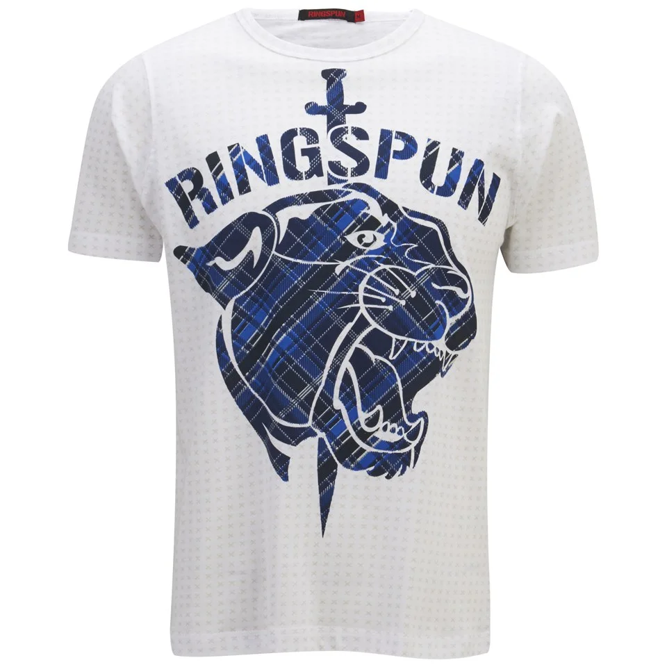 Ringspun Men's Enron Printed T-Shirt - White - S - Blanc Image 1