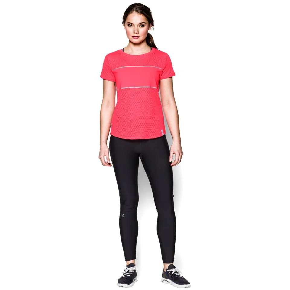 Under Armour Women's Fly Fast Mesh Short Sleeve Running T-Shirt - Pink Shock/Reflective - XS - Rose Image 1