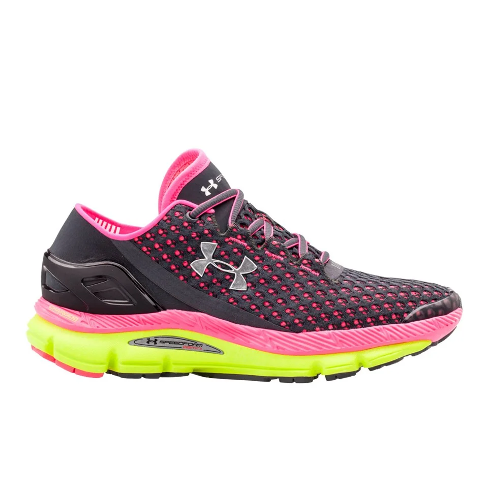 Under Armour Women's Speedform Gemini Running Shoes - Lead/High-Vis Yellow/Metallic Silver - UK 4 - Grey/Yellow Image 1