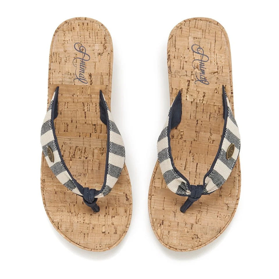 Animal Women's Susie Cork Wedged Sandals - Navy - UK 3 - Bleu Image 1