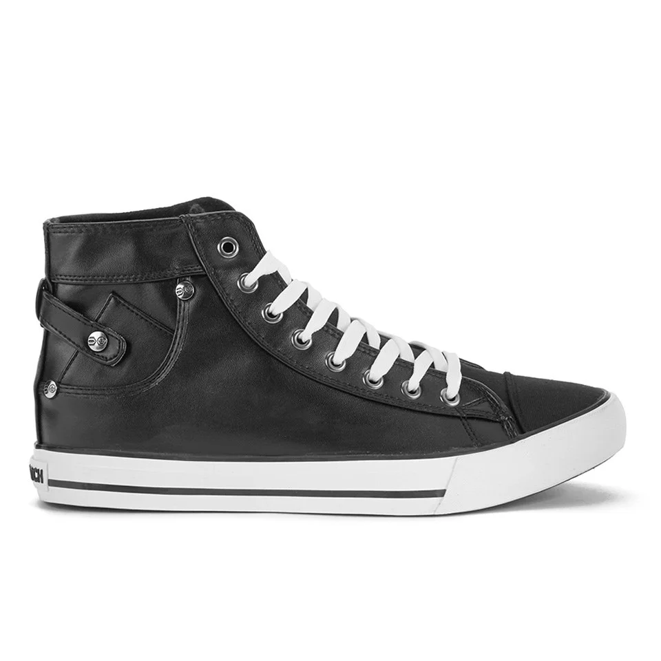Crosshatch Men's Canvas Cursa High Top Trainers - Black - UK 7 - Noir Image 1