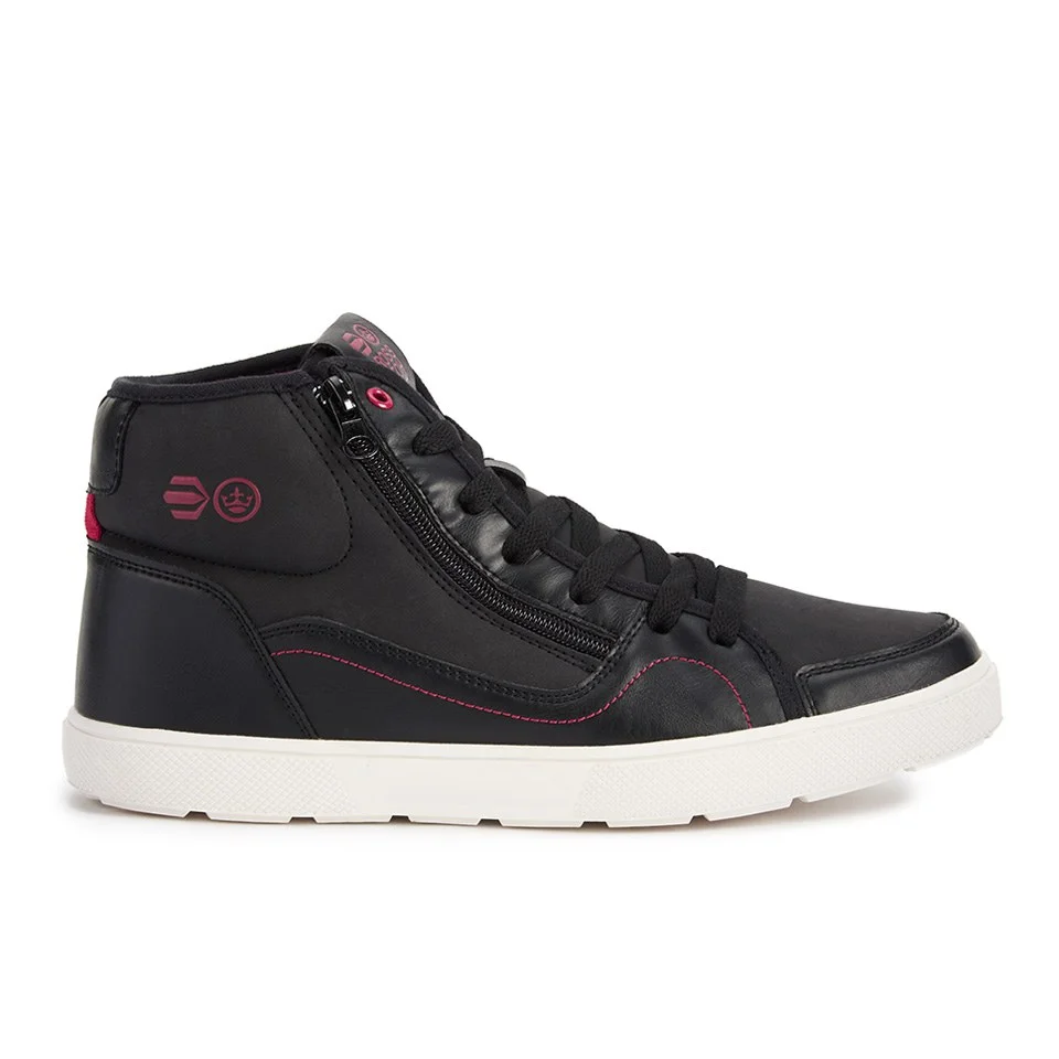 Crosshatch Men's Genubi Zip Detail High Top Trainers - Black - UK 7 - Noir Image 1