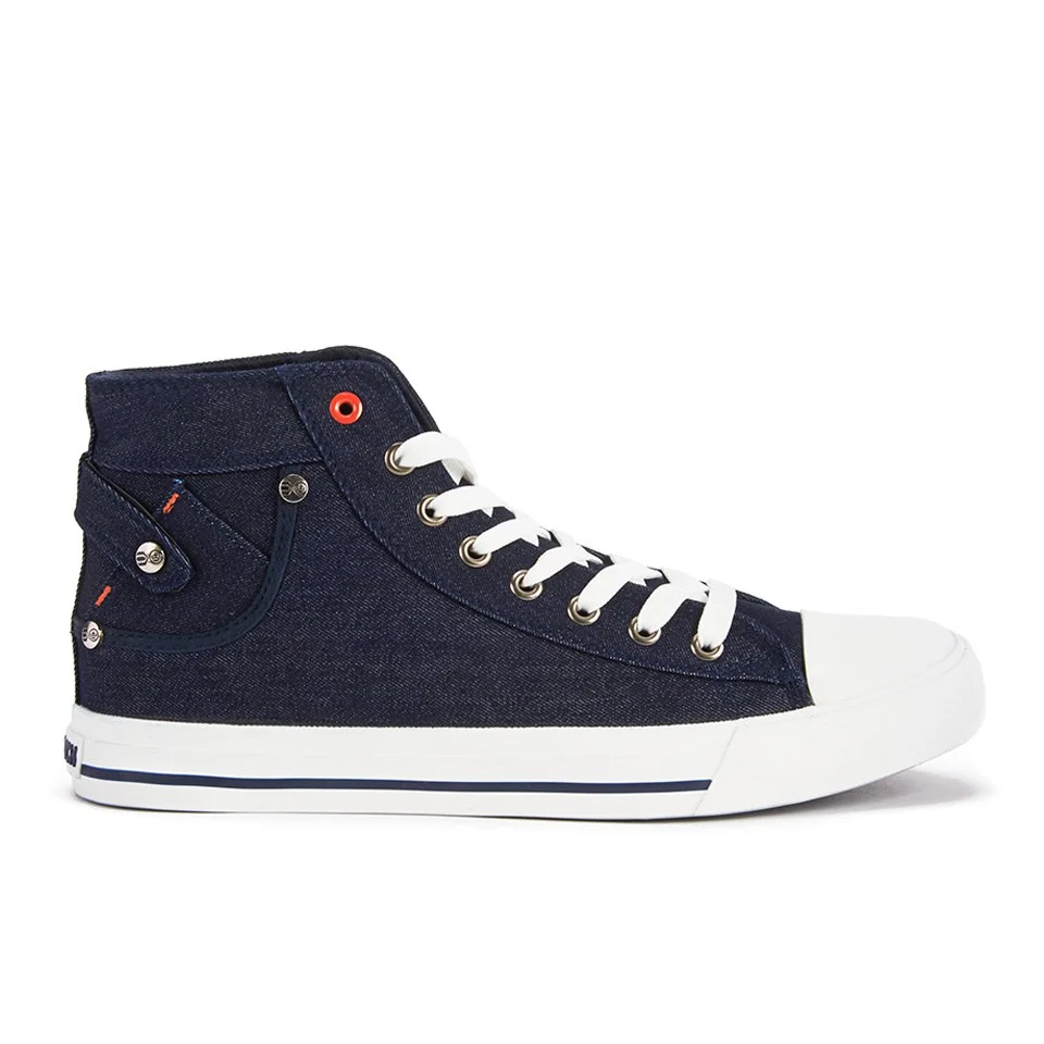 Crosshatch Men's Mintaka Denim High Top Trainers - Dark Denim - UK 7 - Bleu Image 1