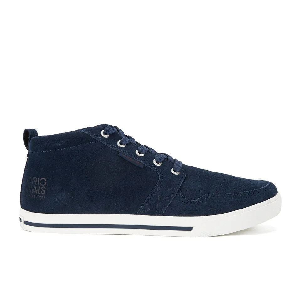 Jack & Jones Men's Juno Mid Suede Trainers - Navy/White - UK 6 - Bleu Image 1