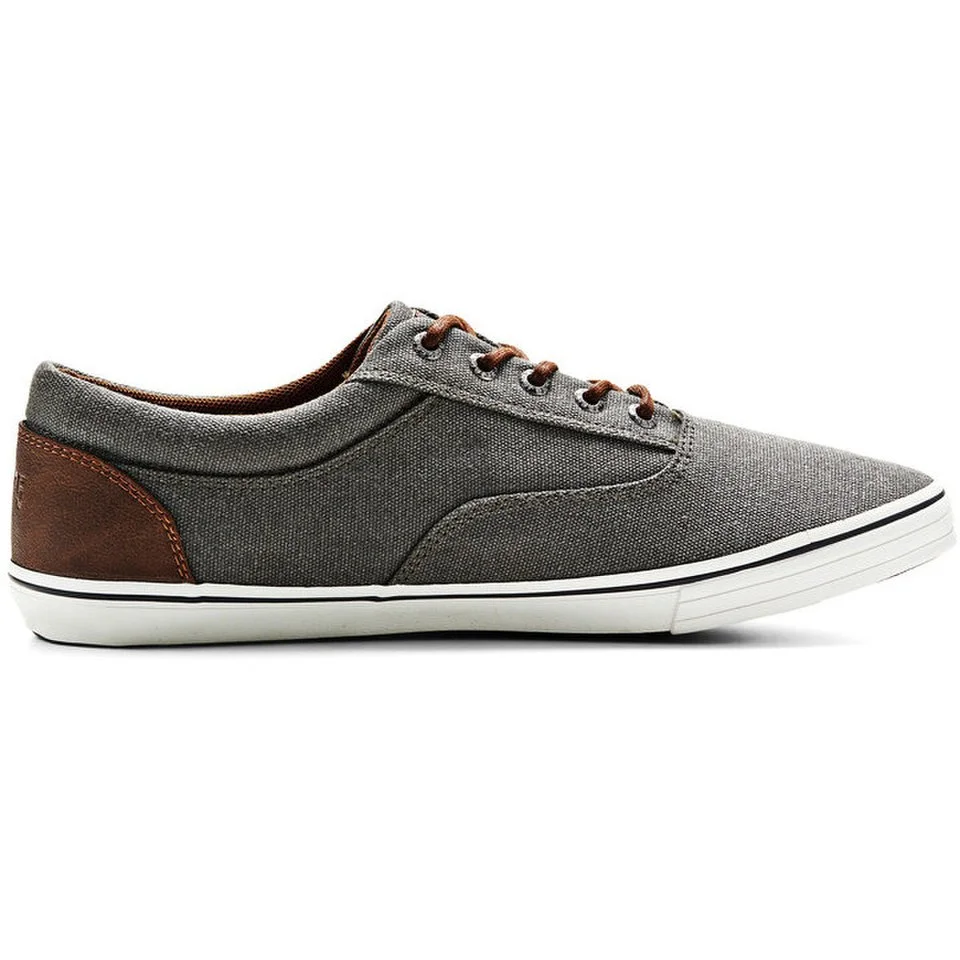 Jack & Jones Men's Vision Canvas Sneakers - Pewter Grey/White - UK 6 - Gris Image 1