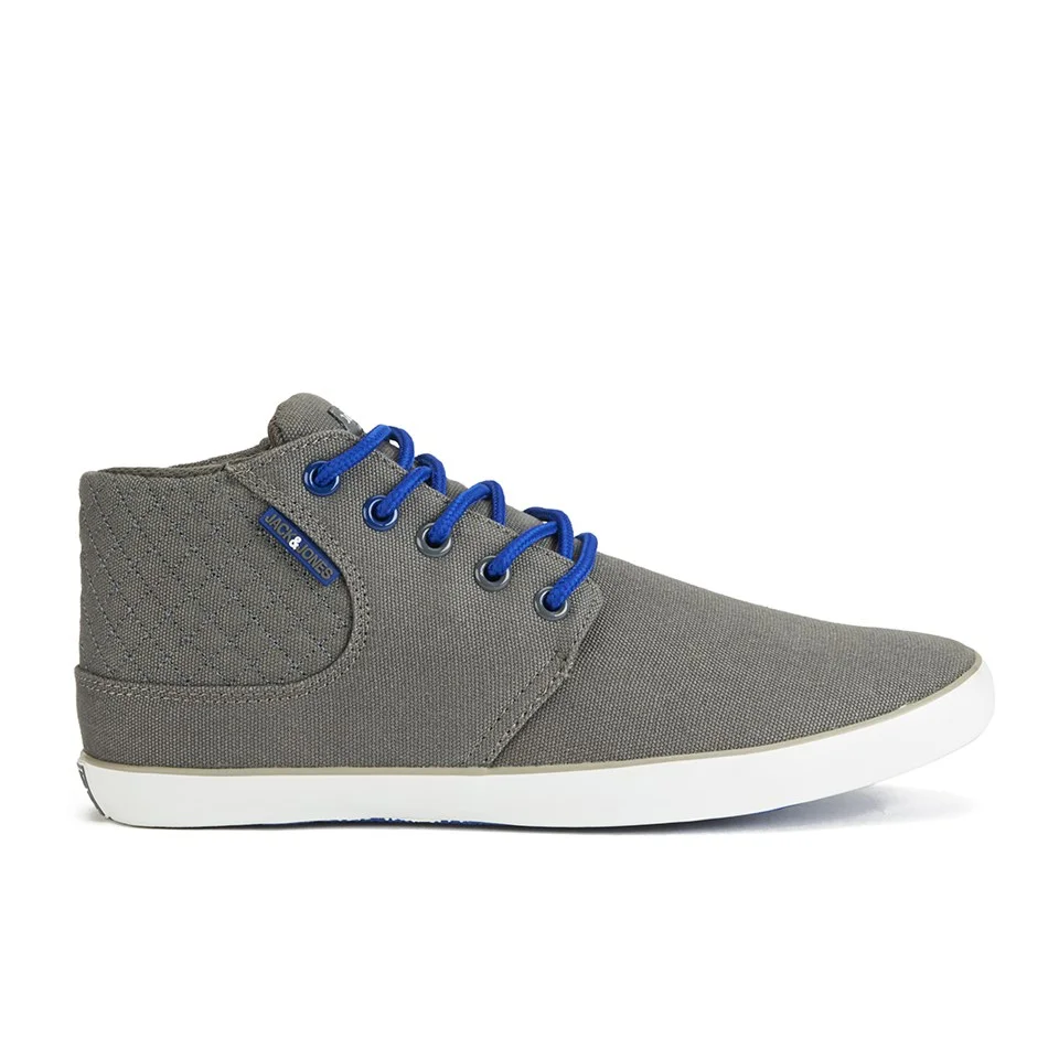 Jack & Jones Men's Vertu Canvas Mid Trainers - Pewter Grey - UK 6 - Gris Image 1