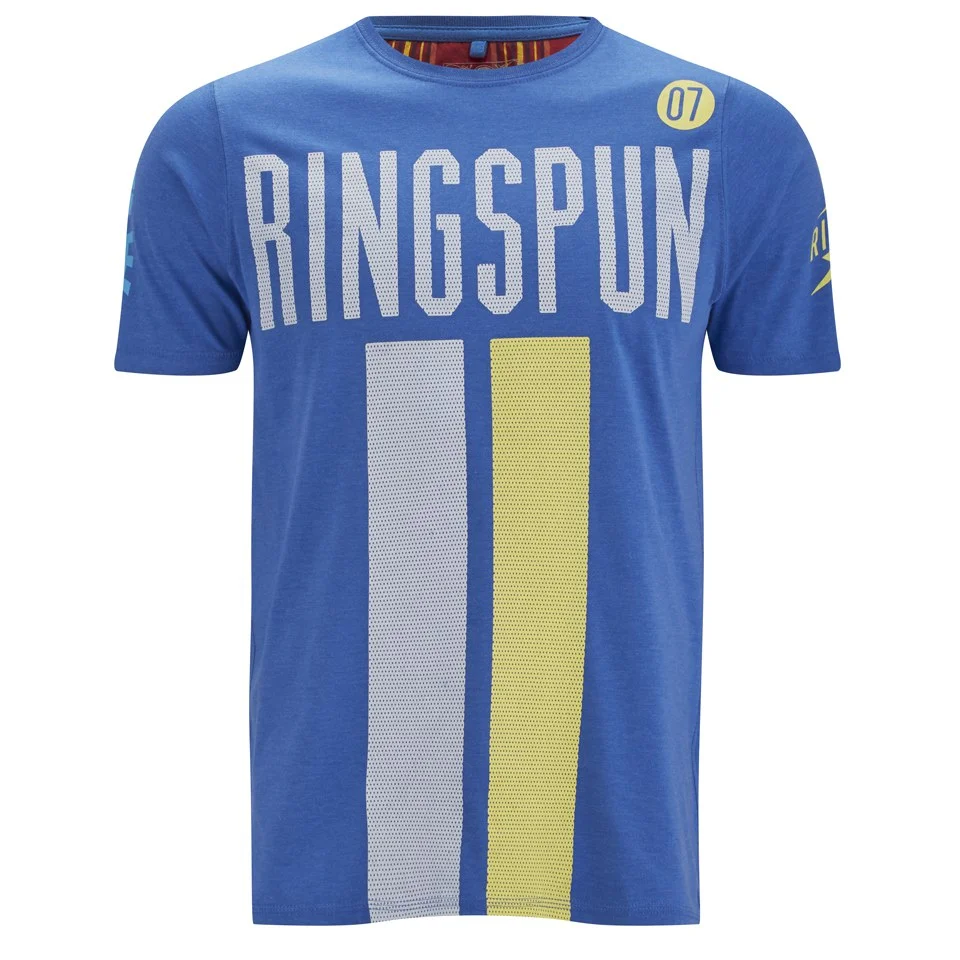 Ringspun Men's Daytona Printed T-Shirt - Royal Marl - S - Bleu Image 1