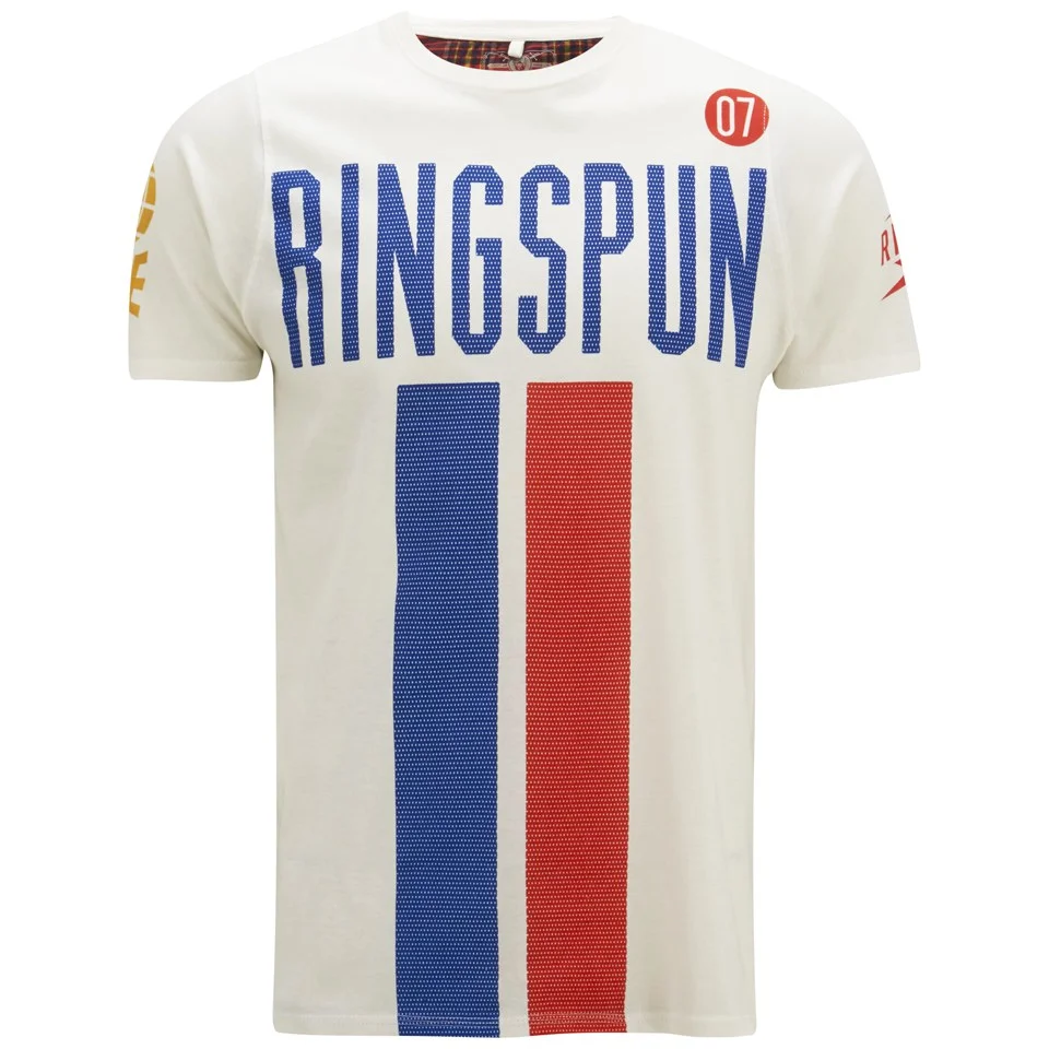Ringspun Men's Daytona Printed T-Shirt - Off White - S - Crème Image 1