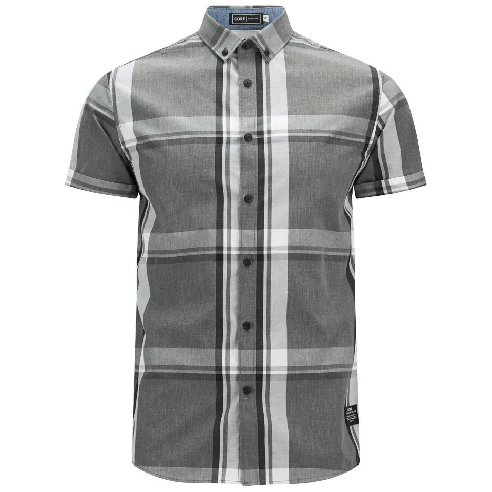 Jack & Jones Men's Short Sleeved Type Shirt - Grey Check - S - Gris Image 1