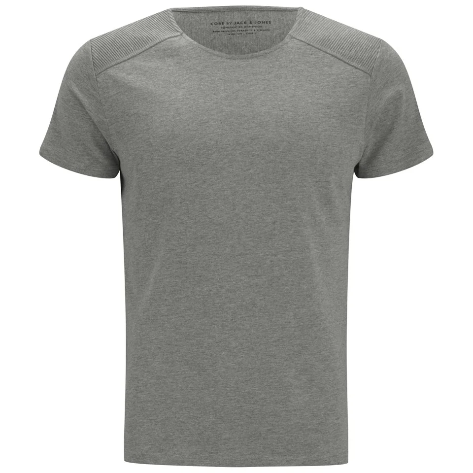 Jack & Jones Men's Ribbed Shoulder Detail Road T-Shirt - Grey - S - Gris Image 1