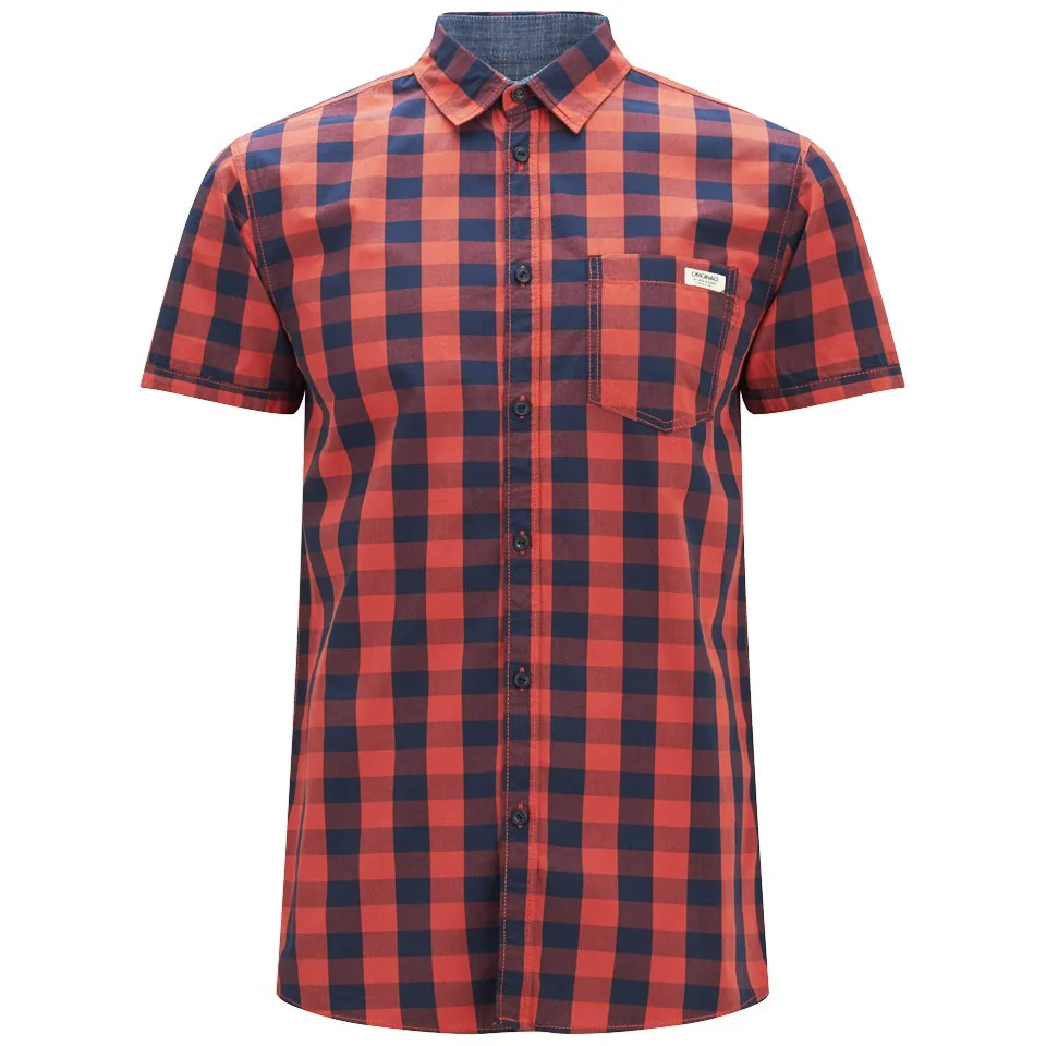 Jack & Jones Originals Men's Short Sleeved East Shirt - Red Check - S - Rouge Image 1