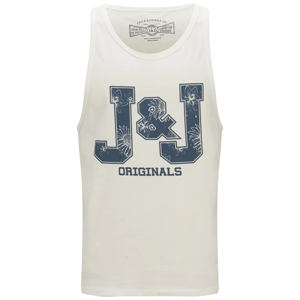 Jack & Jones Originals Men's JJ Branded Pre Tank Top - White - S - Blanc Image 1
