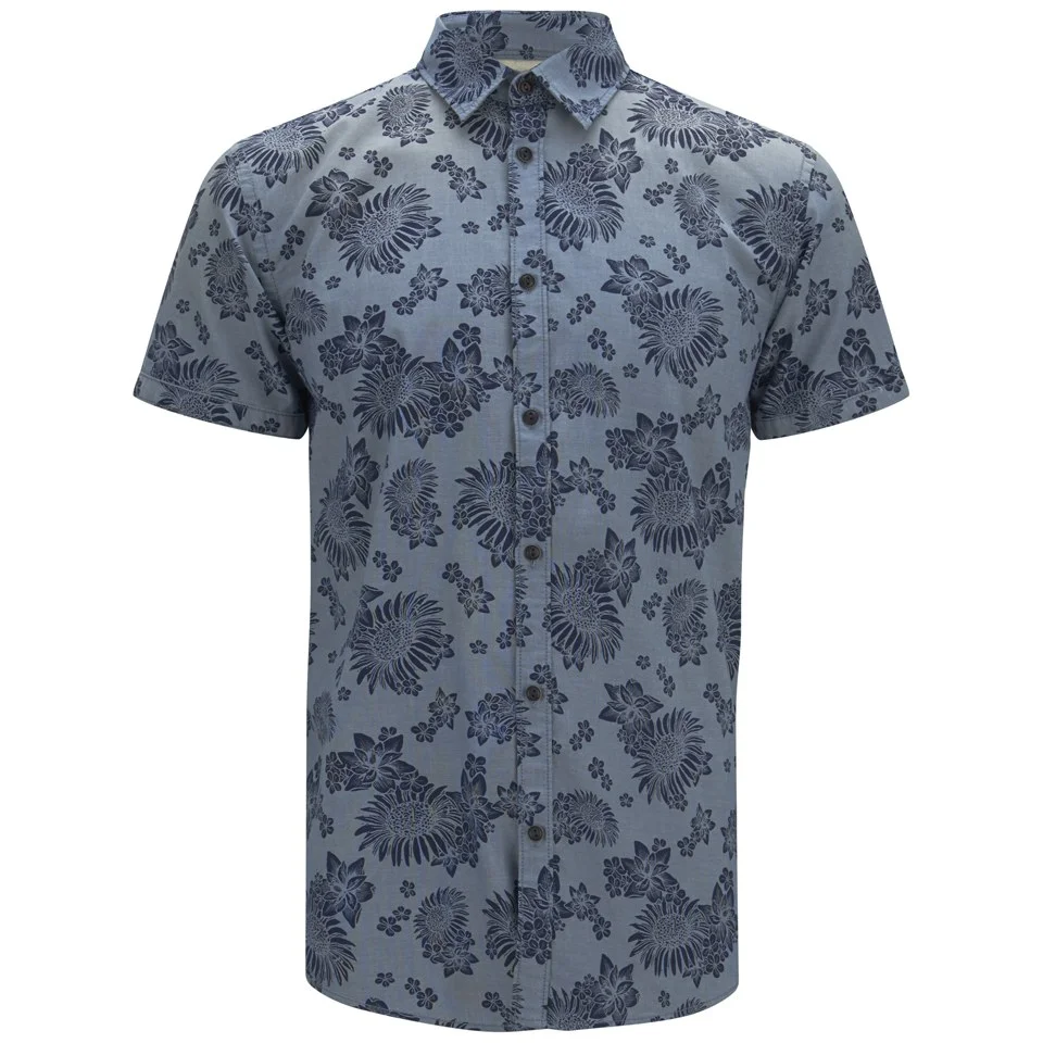 Jack & Jones Originals Men's Short Sleeved Printed Van Shirt - Bering Sea - S - Bleu Image 1