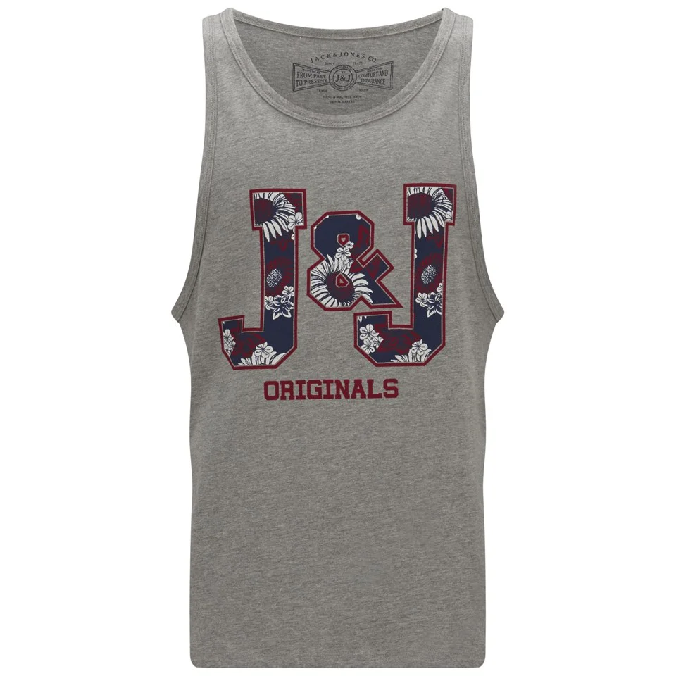Jack & Jones Originals Men's JJ Branded Pre Tank Top - Grey Marl - S - Gris Image 1