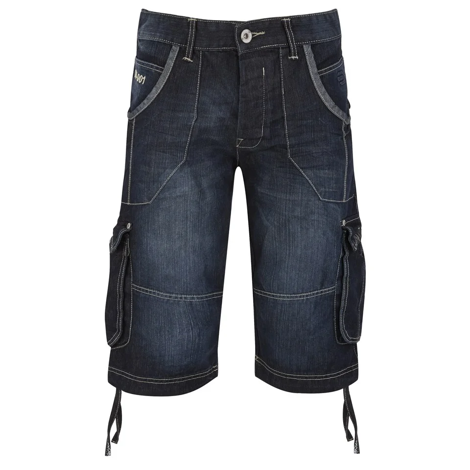 Crosshatch Men's Kanaster Denim Shorts - Tint Wash - W30 - Bleu Image 1