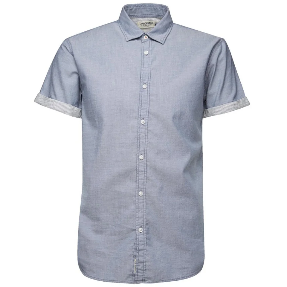 Jack & Jones Men's Originals Box Short Sleeve Shirt - Bering Sea - S - Bleu Image 1
