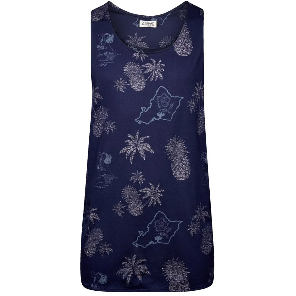 Jack & Jones Men's Originals Sand SL Tank Top - Peacoat - S - Navy Image 1